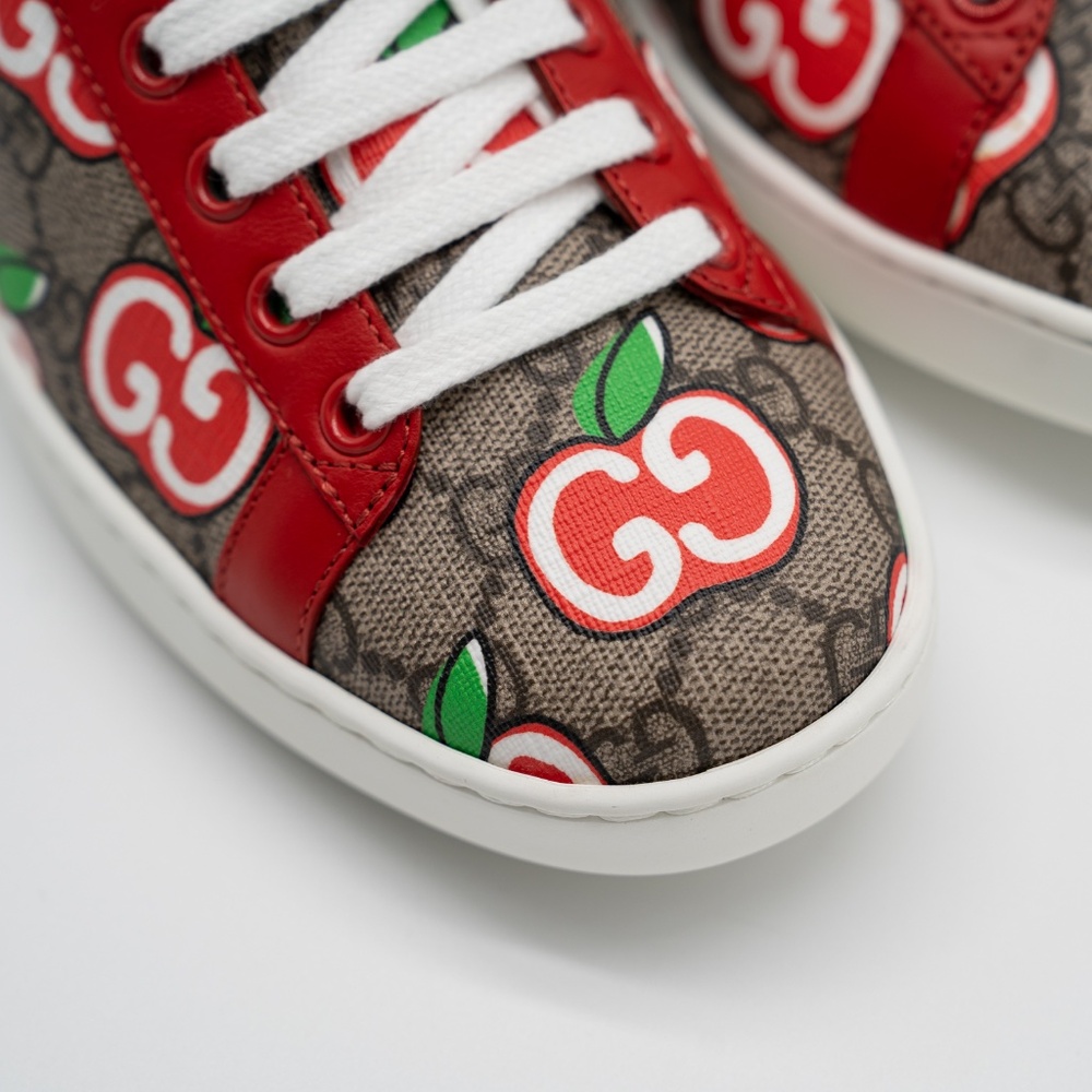 Size 36G 6 US Gucci Ace Chinese Valentine's Day Apple Cherry Brown Red - Picture 7 of 11